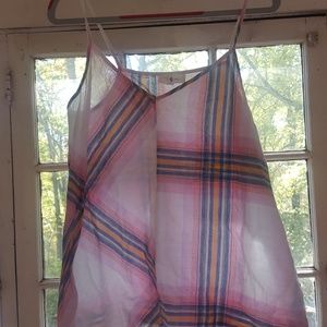 Loft cotton tank top plaid pattern. Size S.